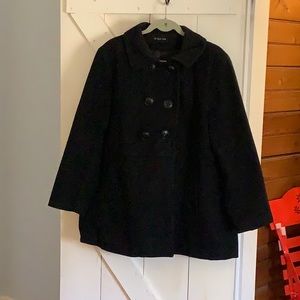 Black winter wool coat